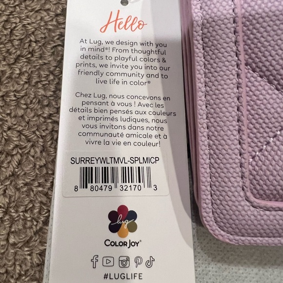 LUG Surrey Matte Luxe VL RFID Wallet - Sugarplum IcePop NWT - Picture 3 of 8